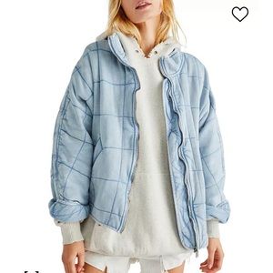 Dolman Sleeve Quilted Jacket in Blue